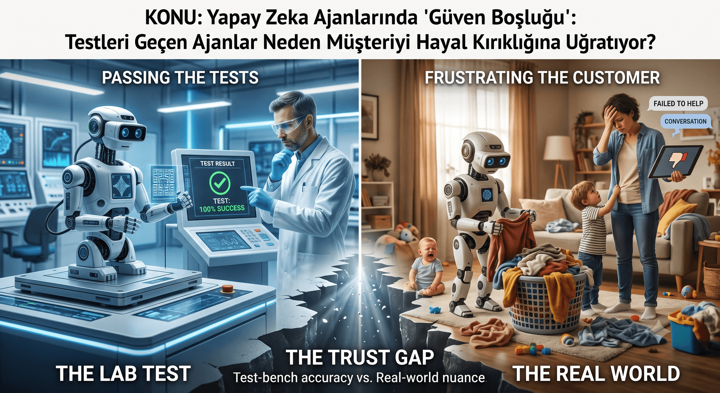 Yapay Zeka Ajanlarında "Güven Boşluğu": Testleri Geçen Ajanlar Neden Müşteriyi Hayal Kırıklığına Uğratıyor?