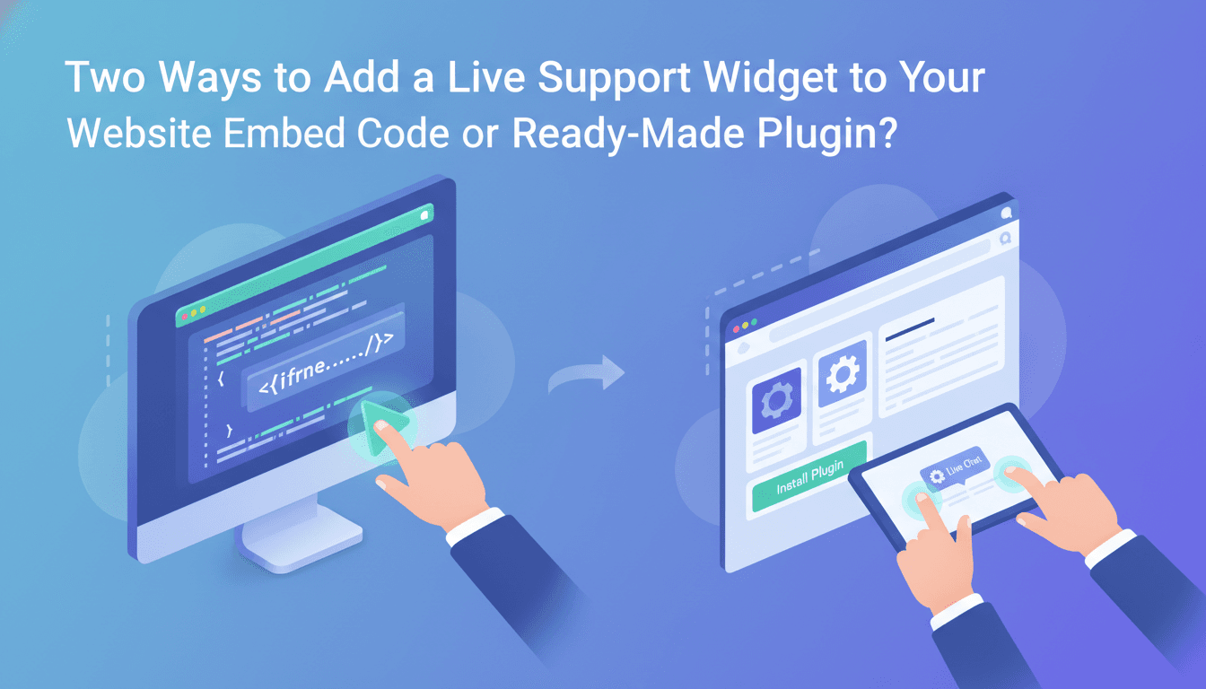Web Sitenize Canlı Destek Widget'ı Eklemenin İki Yolu: Gömme Kodu mu, Hazır Eklenti mi?